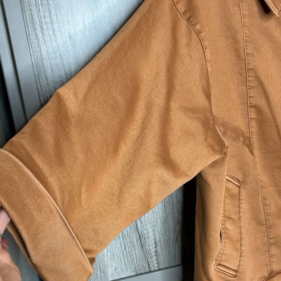Anthropologie Pilcro Utility Jacket Medium Roll Sleeve Bomber Brown Camel - Picture 8 of 9